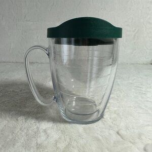 Tervis Tumbler Coffee Tea mug with handle and Green lid 16 oz